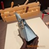 Hermes kelly20 ostrich 19cm J7 /Blue Lin Gold Hardware    Full Handmade kellymini-019