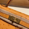 Hermes kelly20 ostrich 19cm 22 /Saffron Gold Hardware Full Handmade kellymini-021