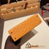 Hermes kelly20 ostrich 19cm 22 /Saffron Gold Hardware Full Handmade kellymini-021