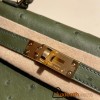 Hermes kelly20 ostrich 19cm V6/ /Canope & G8 /Vert Maquis Gold Hardware  Full Handmade kellymini-024