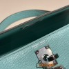Hermes kelly20 chevre19cm 79 /Aqua Silver Hardware Full Handmade kellymini-029
