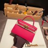 Hermes kelly20 chevre19cm I6 /Rose Extreme Gold Hardware  Full Handmade kellymini-031