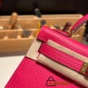 Hermes kelly20 chevre19cm I6 /Rose Extreme Gold Hardware  Full Handmade kellymini-031