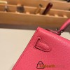 Hermes kelly20 chevre19cm 8W/ Rose Azalee Silver Hardware  Full Handmade kellymini-032