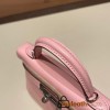 Hermes kelly20 chevre 19cm 3Q /Rose Sakura Silver Hardware    Full Handmade kellymini-033