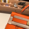 Hermes kelly20 chevre 19cm93 /Orange Gold Hardware  Full Handmade kellymini-035
