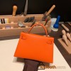 Hermes kelly20 chevre 19cm93 /Orange Gold Hardware  Full Handmade kellymini-035