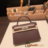Hermes kelly20 chevre 19cm 41/ Havane Silver Hardware Full Handmade kellymini-036