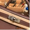Hermes kelly20 chevre 19cm 41/ Havane Silver Hardware Full Handmade kellymini-036