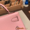 Hermes kelly20 chevre 19cm 3Q /Rose Sakura Silver Hardware Full Handmade kellymini-037