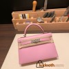 Hermes kelly20 chevre 19cm X9 /Mauve Sylvestre Silver Hardware  Full Handmade kellymini-038