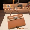 Hermes kelly20 epsom19cm 37 /Gold Silver Hardware  Full Handmade kellymini-042
