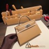 Hermes kelly20 epsom19cm 0M/Chai Silver Hardware Full Handmade kellymini-043