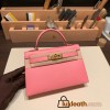Hermes kelly20 epsom19cm 1Q /Rose Confetti Gold Hardware Full Handmade kellymini-047