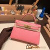 Hermes kelly20 epsom19cm 1Q /Rose Confetti Gold Hardware Full Handmade kellymini-047