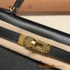 Hermes kelly20 epsom19cm 89 /Black (Noir) Gold Hardware    Full Handmade kellymini-048
