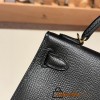 Hermes kelly20 epsom19cm 89 /Black (Noir) Gold Hardware    Full Handmade kellymini-048