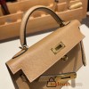 Hermes kelly20 epsom19cm 0M/Chai Gold Hardware Full Handmade kellymini-050
