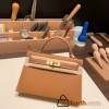 Hermes kelly20 epsom19cm ck37 /Gold Gold Hardware  Full Handmade kellymini-052