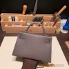 Hermes kelly20 epsom19cm 8F /Etain Silver Hardware  Full Handmade kellymini-053