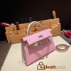 Hermes kelly20 epsom19cm X9 /Mauve Sylvestre &10 /Craie Silver Hardware Full Handmade kellymini-055