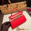 Hermes kelly20 epsom19cm S3/ Rouge Cœur Gold Hardware  Full Handmade kellymini-058