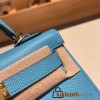 Hermes kelly20 epsom19cm7N /Celeste Gold Hardware Full Handmade kellymini-059