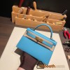 Hermes kelly20 epsom19cm7N /Celeste Gold Hardware Full Handmade kellymini-059