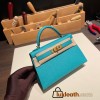 Hermes kelly20 epsom19cm 7F/ Blue Paon Gold Hardware Full Handmade kellymini-060