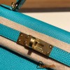 Hermes kelly20 epsom19cm 7F/ Blue Paon Gold Hardware Full Handmade kellymini-060
