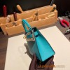 Hermes kelly20 epsom19cm 7F/ Blue Paon Gold Hardware Full Handmade kellymini-060
