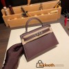 Hermes kelly20 epsom19cm 0G/ Rouge Sellier Silver Hardware Full Handmade kellymini-063