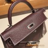 Hermes kelly20 epsom19cm 0G/ Rouge Sellier Silver Hardware Full Handmade kellymini-063