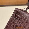 Hermes kelly20 epsom19cm 0G/ Rouge Sellier Silver Hardware Full Handmade kellymini-063