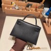 Hermes kelly20 epsom19cm 89 /Black (Noir) Silver Hardware  Full Handmade kellymini-064