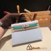 Hermes kelly20 epsom19cm 7R/ Azur & O6/Vert Jade &37 /Gold Silver Hardware  Full Handmade kellymini-066
