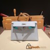 Hermes kelly20 epsom19cm 7R/ Azur & O6/Vert Jade &37 /Gold Silver Hardware  Full Handmade kellymini-066