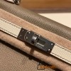 Hermes kelly20 epsom19cm 8C /Elephant Grey&10/ Craie Silver Hardware Full Handmade kellymini-068