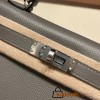 Hermes kelly20 epsom19cm 10/ Craie & 89 /Black (Noir)  Silver Hardware  Full Handmade kellymini-071