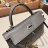 Hermes kelly20 epsom19cm 10/ Craie & 89 /Black (Noir)  Silver Hardware  Full Handmade kellymini-071
