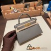 Hermes kelly20 epsom19cm 0L/ Gris Meyer Silver Hardware  Full Handmade kellymini-075