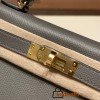 Hermes kelly20 epsom19cm 0L/ Gris Meyer Silver Hardware  Full Handmade kellymini-075
