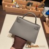 Hermes kelly20 epsom19cm 0L/ Gris Meyer Silver Hardware  Full Handmade kellymini-075