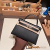 Hermes kelly20 epsom19cm U2 /Blue Zephyr Gold Hardware Full Handmade kellymini-077