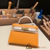 Hermes kelly20 epsom19cm 7N /Celeste Gold Hardware Full Handmade kellymini-086