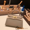 Hermes kelly20 epsom19cm 9H/Soleil & 01/White (Blanc) Gold Hardware Full Handmade kellymini-087