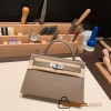 Hermes kelly20 epsom19cm 18/Étoupe Grey Gold Hardware Full Handmade kellymini-088