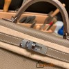 Hermes kelly20 epsom19cm 18/Étoupe Grey Gold Hardware Full Handmade kellymini-088