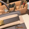 Hermes kelly20 epsom19cm Silver Hardware 18 /Étoupe Grey Silver Hardware Full Handmade kellymini-089