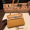 Hermes kelly20 epsom19cm 89/ Black (Noir) Silver Hardware  Full Handmade kellymini-093